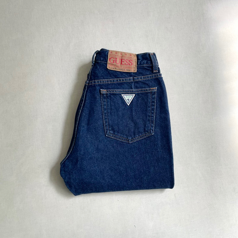 美國製造 Guess Straight Denim Jeans 原色純棉斜紋丹寧布 可養褲 直筒牛仔褲 Vintage