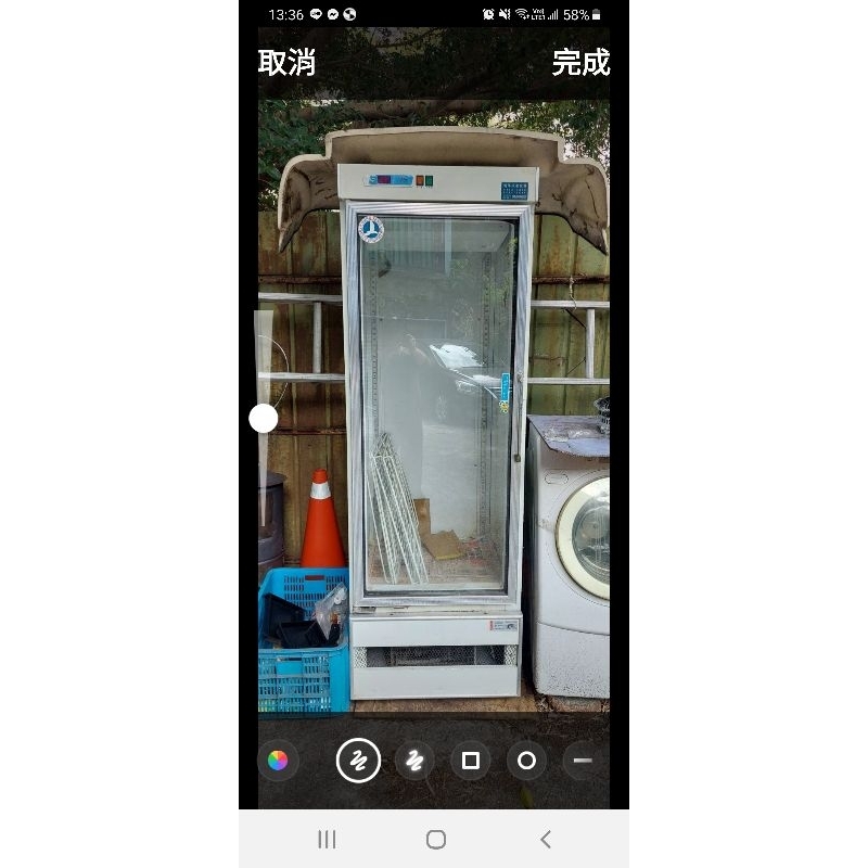 二手中古直立式，營業用，單門透明玻璃冷藏冰箱，400公升，110V，保固3個月，請詢問大戶藥師