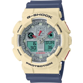 CASIO 卡西歐 G-SHOCK 復古色彩雙顯手錶 GA-100PC-7A2