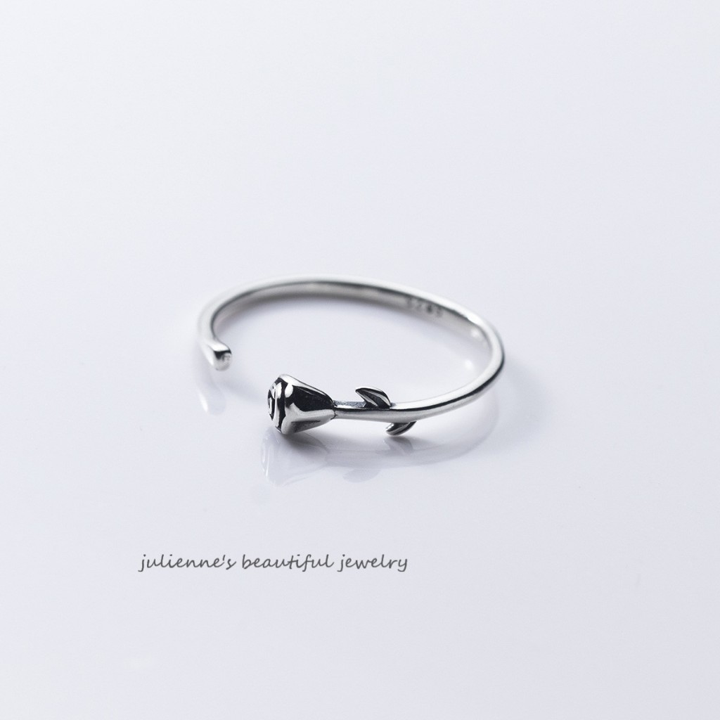 Julienne's - ✨現貨✨ S925純銀小巧簡約泰銀做舊玫瑰花戒指