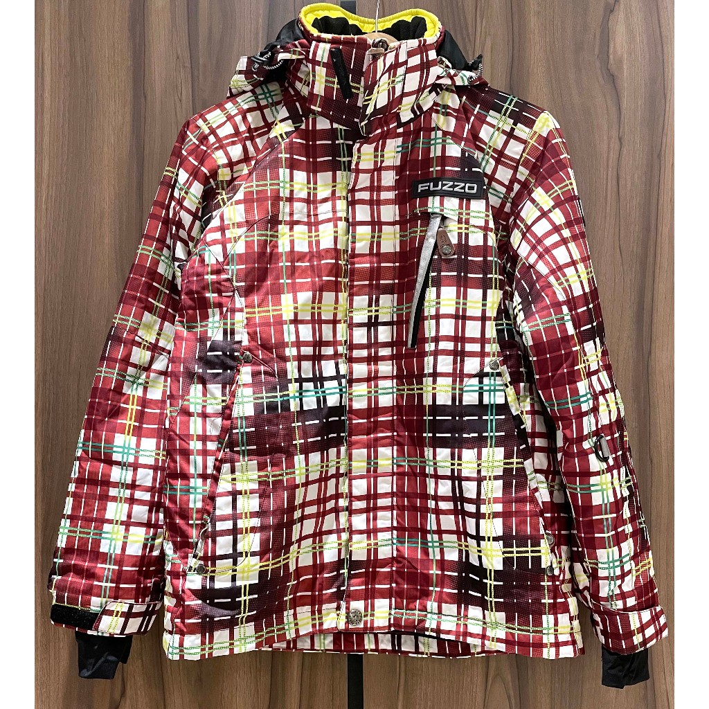 【90% NEW】S碼 韓國FUZZO女款防水雪衣❰二手衣❱ | 防風滑雪外套 | 紅色格紋