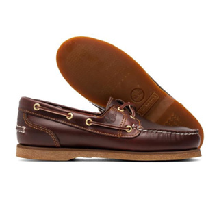 95新 Timberland Classic Leather Boat Shoes 女款經典皮質帆船鞋 深棕色