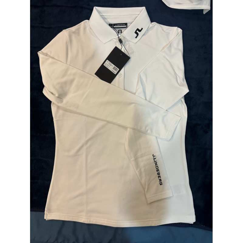 j lindeberg 全新白色長袖polo衫 size:M 可議價