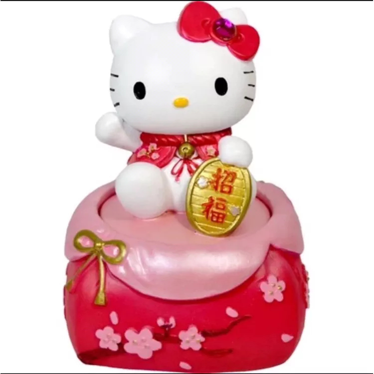 圓緣屋--7-11 Hello Kitty幸福開運招福,招財撲滿粉,紅色聚寶盆現貨