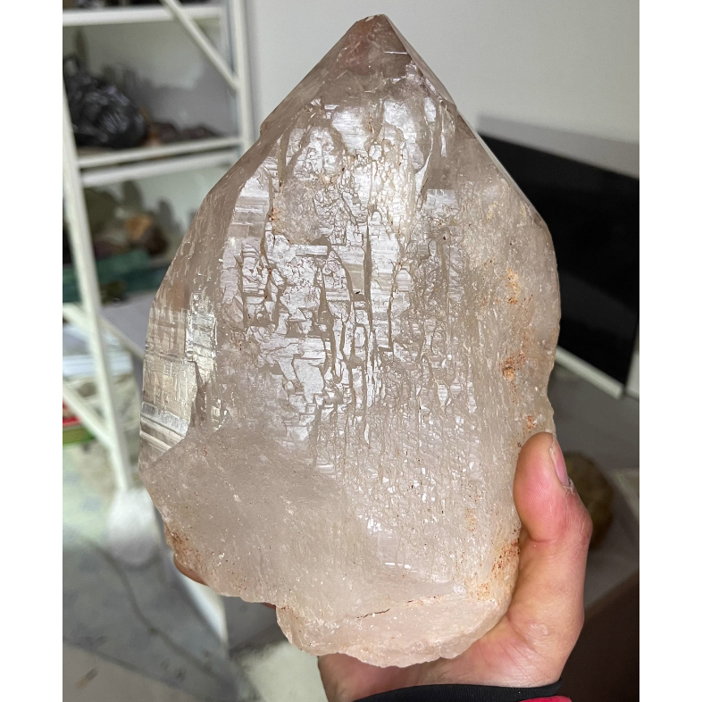 3.48kg天然馬達加斯加白水晶教堂骨幹水晶原石擺飾壘驛城堡骨幹水晶標本