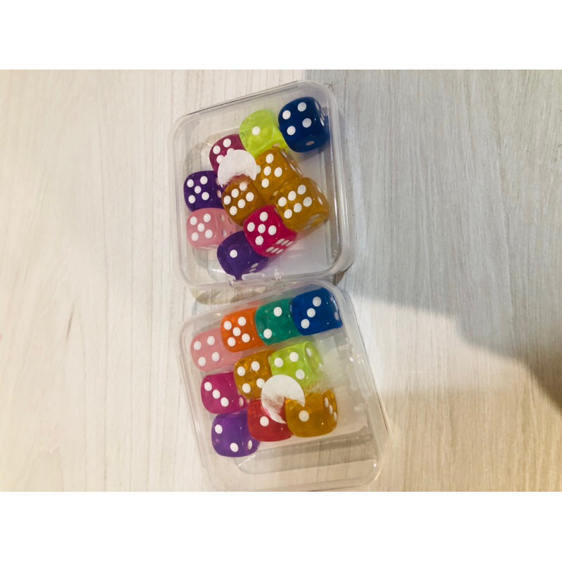 全新水晶彩虹彩色骰子六面骰 附盒子直角骰子 配件 比大小 吹牛 21點10入
