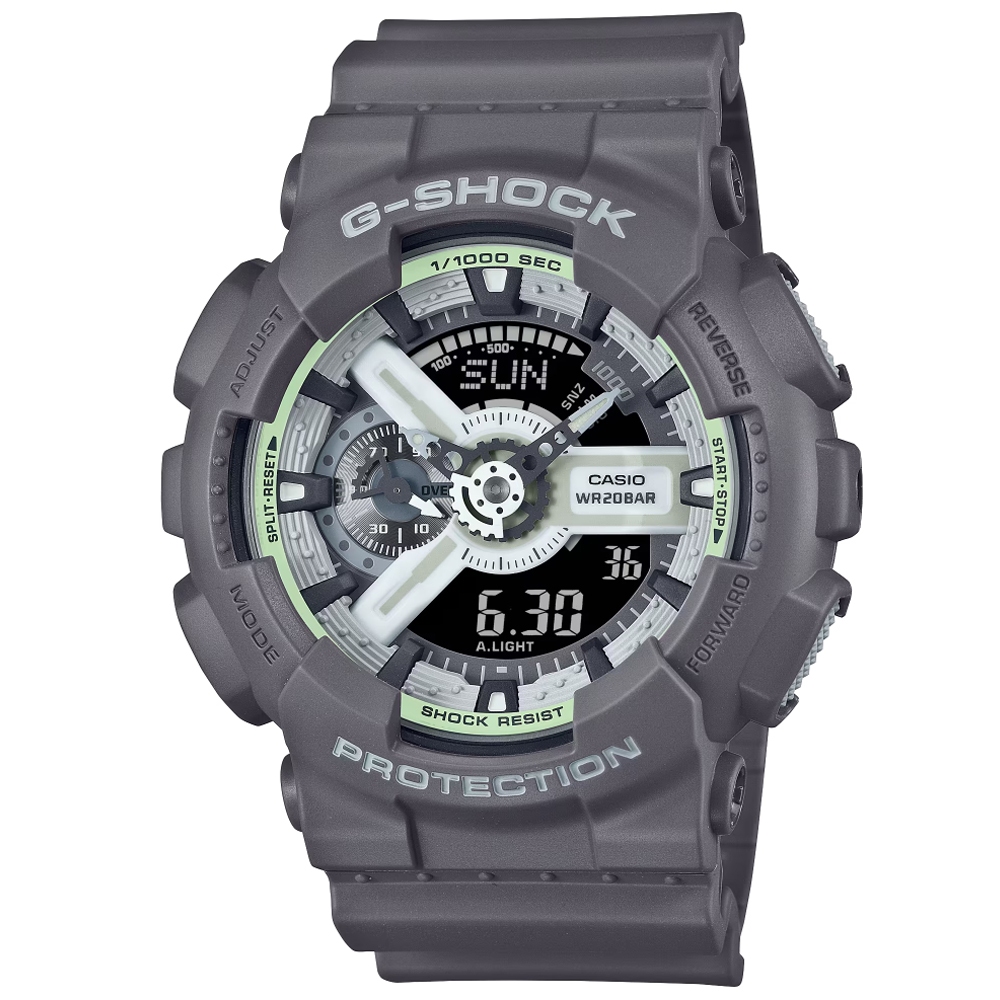 【聊聊甜甜價】CASIO G-SHOCK 時尚深灰 雙顯腕錶 GA-110HD-8A