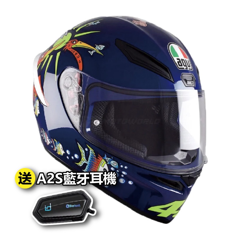 【送A2S藍牙耳機】AGV K-1 ZOO 彩繪 藍 全罩 安全帽 亞洲版 K1