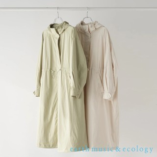 earth music&ecology 尼龍長版抽繩收腰連帽外套(1L41L0Y0400)