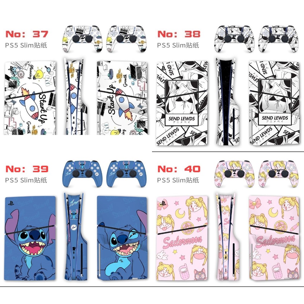 PS5 slim 新款 PS5 slim 專用 痛機貼 貼紙 彩貼 保護貼膜 痛貼 手把貼 DIY 37-72