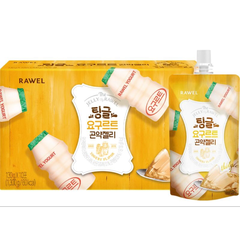 RAWEL 低卡蒟蒻果凍飲 養樂多口味 130g×10/盒 低熱量韓國蒟蒻果凍  健身控制飲食
