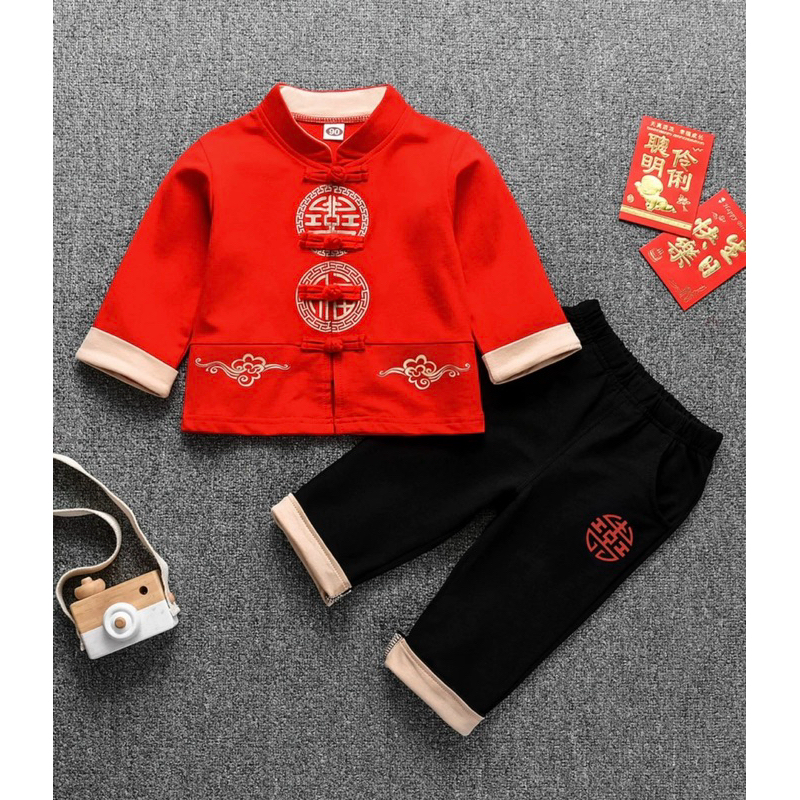 二手-男童唐裝、新中式秋冬衣服、新年套裝