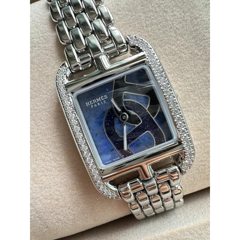 國外現貨🌟愛馬仕 hermes cape cod手錶 高級的滿鑽 金屬錶帶
