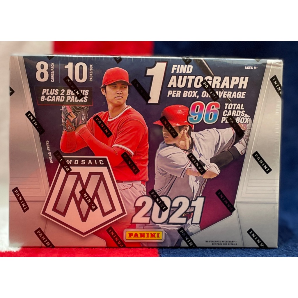 全新未拆封 2021 Panini Mosaic MLB Baseball Mega 馬賽克系列 棒球卡盒 保簽名一張