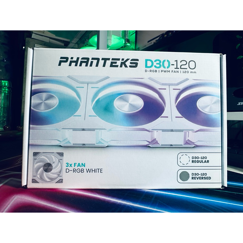 Phanteks 追風者D30-120 ARGB 白色高階散熱風扇/三包裝/反轉/厚度30mm