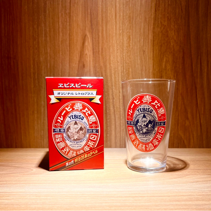 【 shower’s 】YEBISU 惠比壽啤酒 復古福神彩標logo 啤酒杯 明治26年 全新正品 日本帶回 昭和