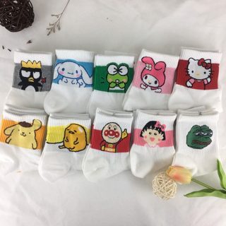 襪子 正韓版少女襪 短襪 三麗鷗家族 HELLO KITTY 酷企鵝 大耳狗【Oneed歐膩】
