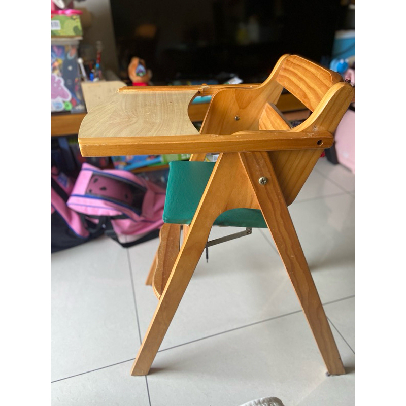 二手兒童實木折疊餐椅
