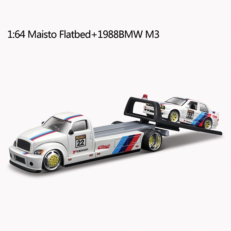 1:64 BMW E30 M3 平板拖車組合 寶馬 M3 EVO FLATBED S14B23