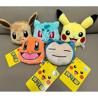寶可夢 Pokémon 伊布/小火龍/妙蛙種子/皮卡丘/卡比獸/傑尼龜/皮丘(約8公分)大頭娃娃 吊飾 鑰匙圈 正版授權