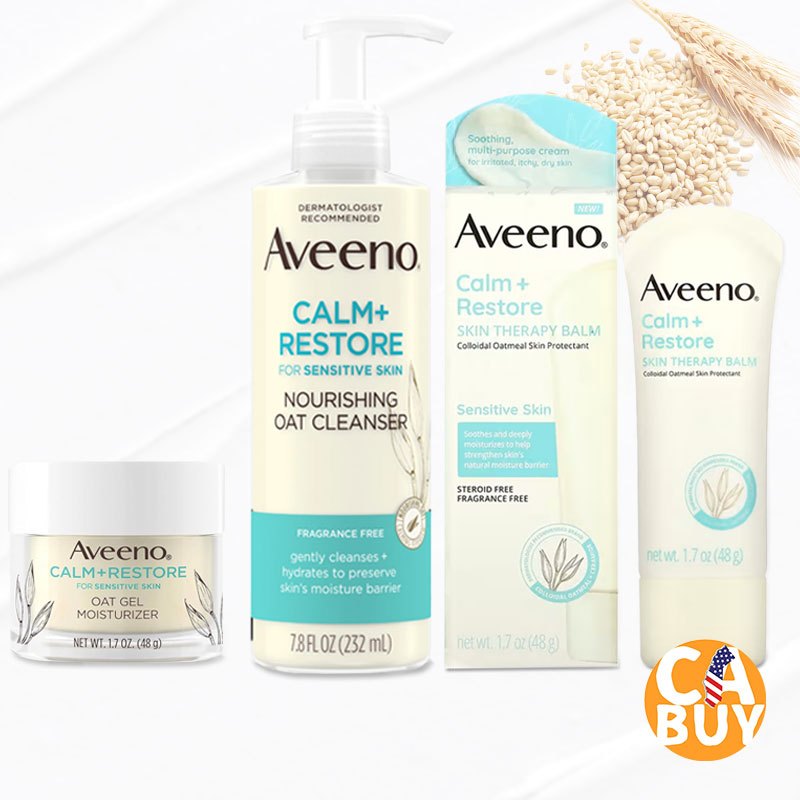 《加州BUY》Aveeno Calm+Restore 燕麥面霜 保濕霜 燕麥洗面乳 低敏滋潤 臉部清潔 保濕無香 乳霜
