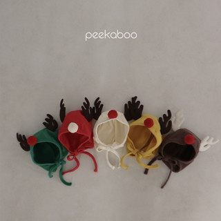 Peekaboo 聖誕麋鹿造型帽子【現貨】聖誕帽子 新生兒帽子 嬰兒帽子 寶寶帽子 兒童帽子 寶寶衣服 韓國童裝