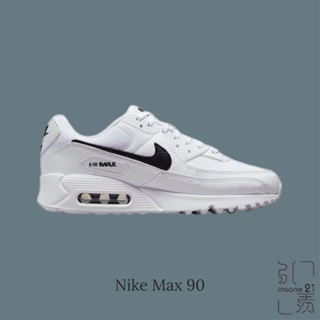 NIKE AIR MAX 90 白黑 皮革 氣墊 網布 女 休閒鞋 DH8010-101【Insane-21】