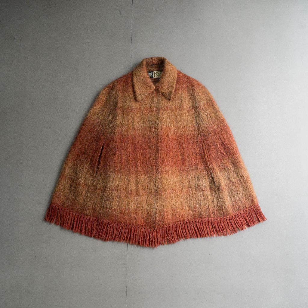 《白木11》 70S ANDREW STEWARD MOHAIR CAPE 蘇格蘭製 羊毛 馬海毛 針織 毛衣 披肩