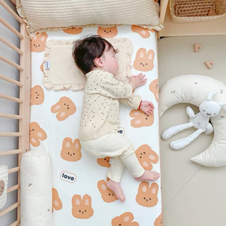 JinXin 家飾床包床單 北歐風嬰兒床純棉鬆緊床包 簡約圓點格子星星鬆緊床單十款預購