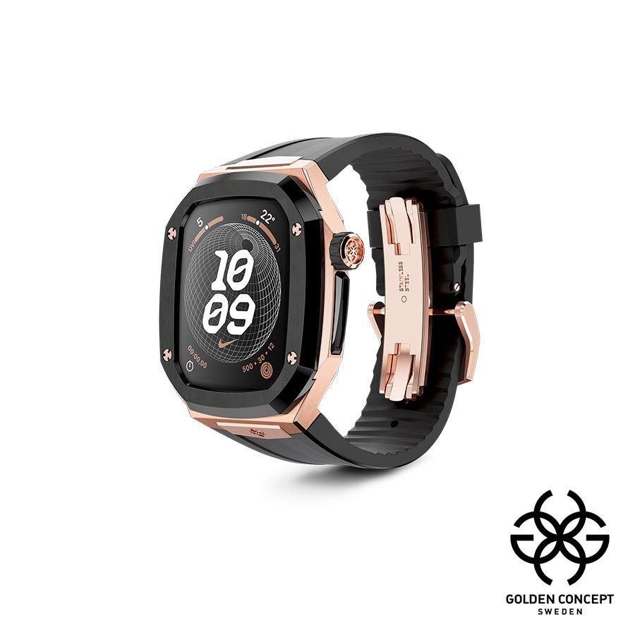 Golden Concept 錶殼 APPLE WATCH 41mm 黑色錶帶 玫瑰金錶框 SPIII41-RG-BK
