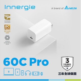 【特價/降售/出清】台達Innergie 60C Pro 60W USB-C 筆電充電器 (摺疊版)