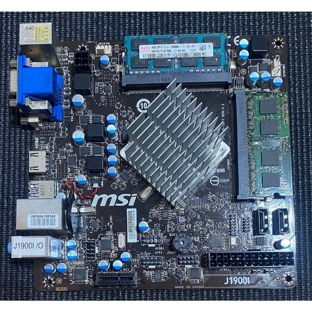 微星MSI J1900I 含CPU 超省電 Mini-ITX 二手主機板+8G記憶體