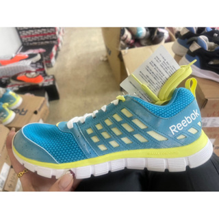 大灌體育👟出清特賣 過季商品 瑕疵商品 reebok m40426 慢跑鞋 藍 黃 女 休閒鞋