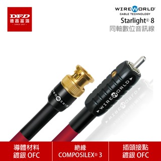 WIREWORLD 美國 Starlight 8 同軸數位音訊線 0.5M - 6M 臺灣公司貨 (導體材料 鍍銀)