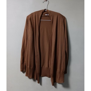 日本品牌uniqlo美拉德風棕色系長袖針織罩衫外套