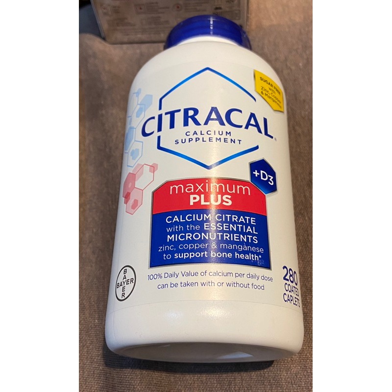 美國拜耳 Bayer Citracal 檸檬酸鈣+鋅+D3, 280粒裝