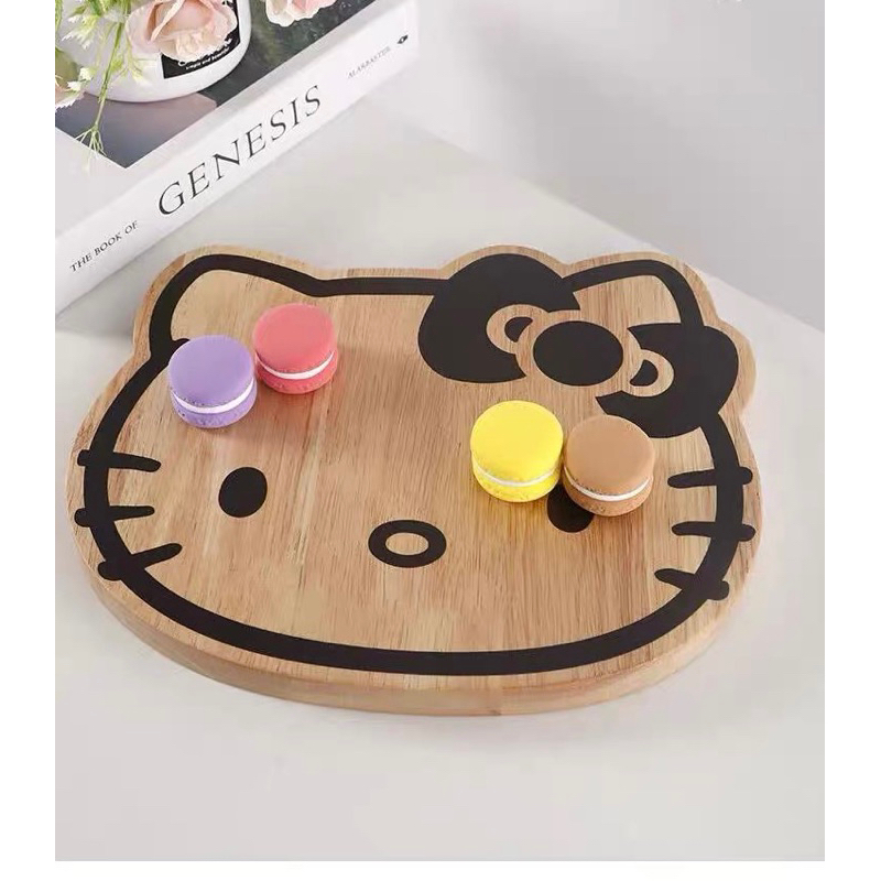 kitty菜板木家用輔食水果糕點餐盤餐具早餐盤點心碟  砧板可愛菜板