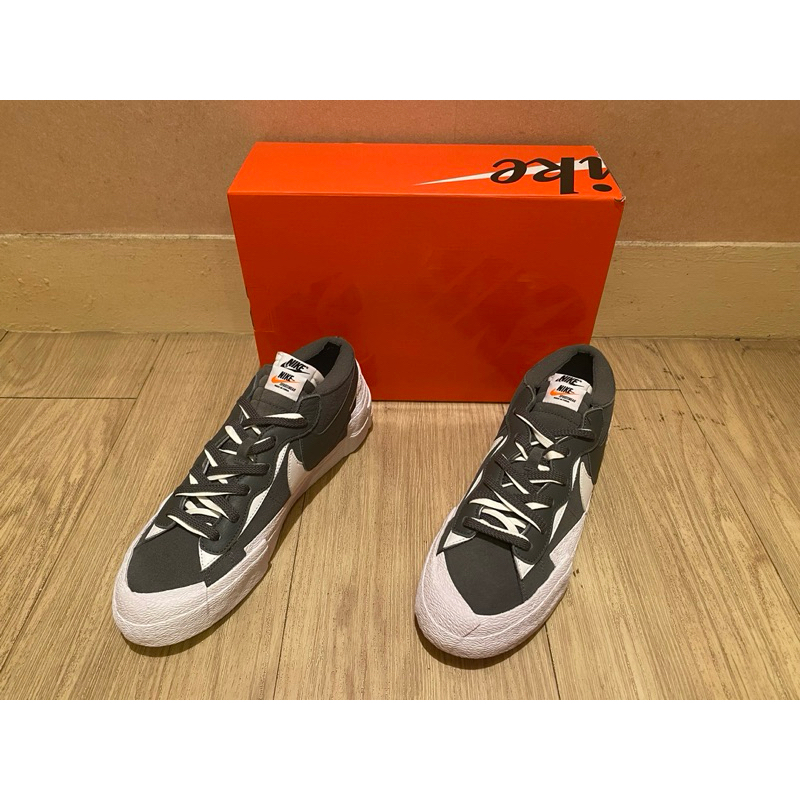 Nike Blazer 低筒鞋 x sacai Iron Grey黑白US11.5 29.5cm