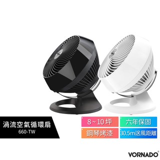 【VORNADO 沃拿多】8-10坪渦流空氣循環機 660-TW 660W-TW 白色 / 660B-TW 黑色