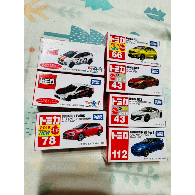 TOMICA 跑車 WAGON 7車組合售 HONDA NSX STI 86 FIT 絕版