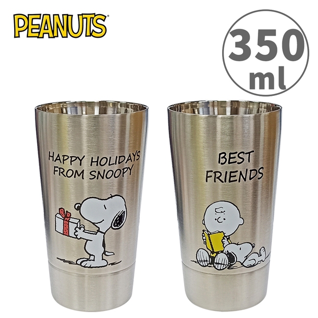【現貨】史努比 雙層不鏽鋼杯 350ml 日本製 保冷杯 保溫杯 不鏽鋼杯 PEANUTS YAMAKA陶瓷 日本正版