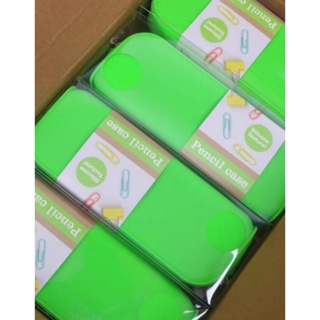 硅膠筆袋文具盒✏鮮綠色簡約風格.文具收納