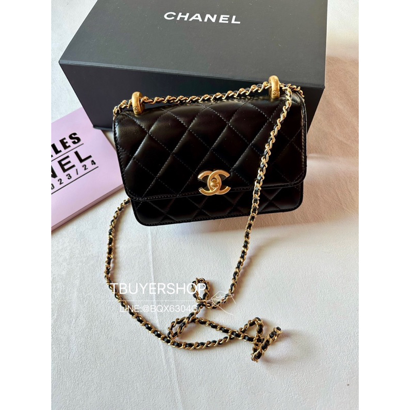 [Tbuyershop] Chanel 24c 雙金珠 黑金19cm