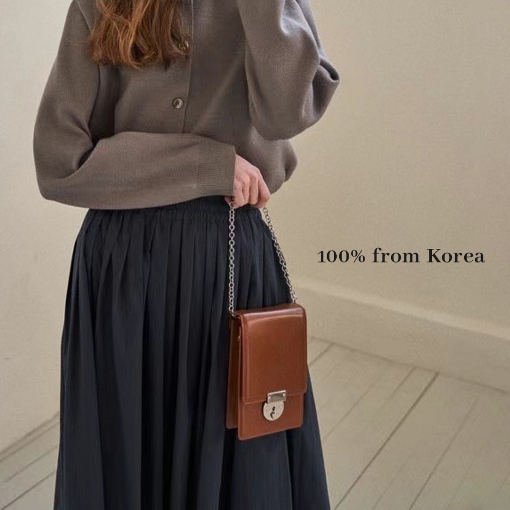 A1469. mirror 迷爾韓國服飾代購｜設計師款復古牛皮小方包