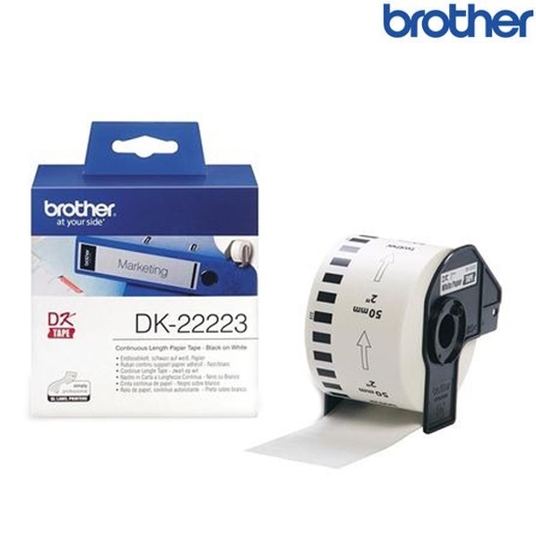Brother兄弟 DK-22223 連續標籤帶 白底黑字 30.48M (寬度50mm) 標籤貼紙 色帶