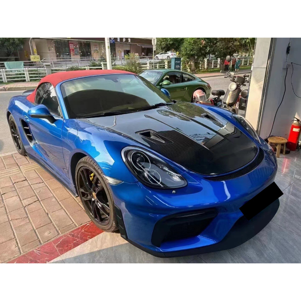 【亞諾車酷】Porsche 981 GT4 GT4RS 前保桿 日型燈 PP 碳纖維 引擎蓋