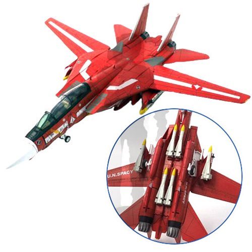 &lt;玩具基地&gt; 1/72 Calibre Wings 金屬 超時空要塞 紅色 主角座機 F-14 完成品 加送支架