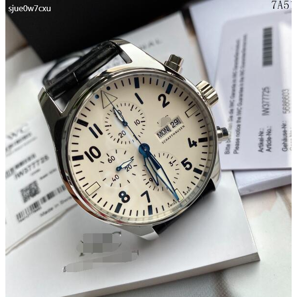 新款 精品飛行員腕錶 瑞士Eta-7750自動機械機芯 鱷魚皮錶帶 百搭時尚手錶