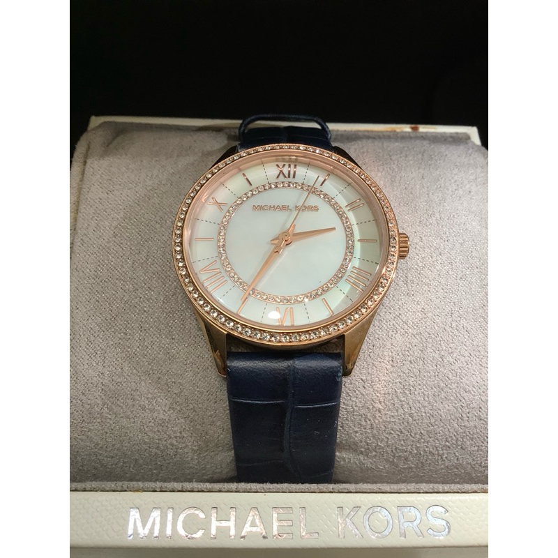 《二手》 Michael Kors手錶 女 晶鑽 簡約 石英 皮革錶帶