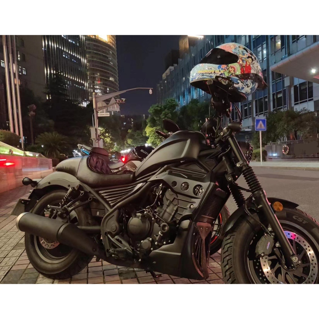 rebel1100復古橫條紋坐墊 適用於 本田 叛逆者500改裝黑色坐墊套 Rebel250  Rebel 1100